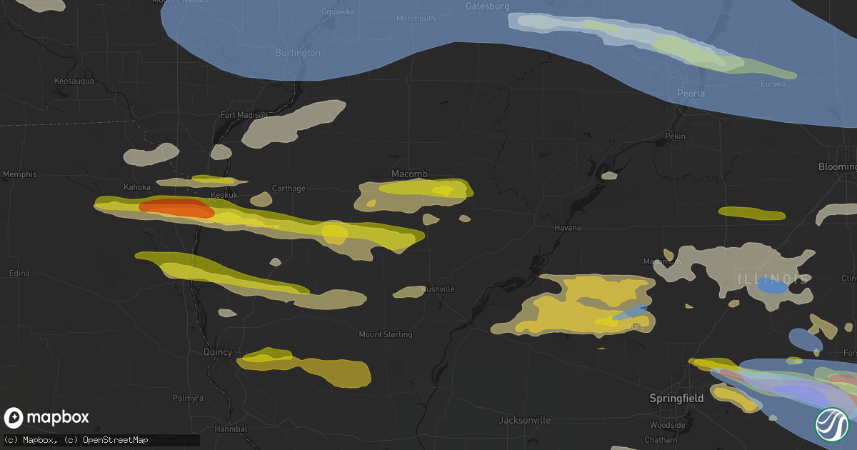 Hail map in Industry, IL on June 17, 2026