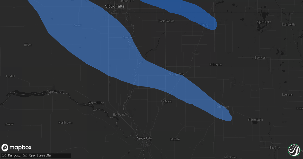 Hail map in Ireton, IA on June 17, 2026