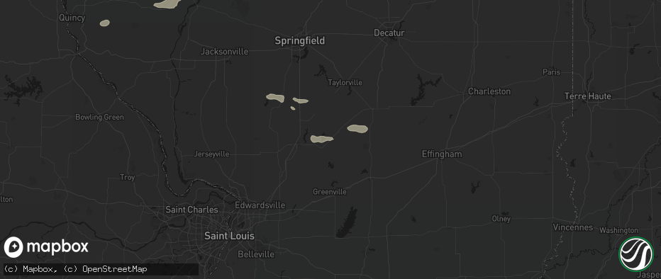 Hail map in Irving, IL on June 17, 2026