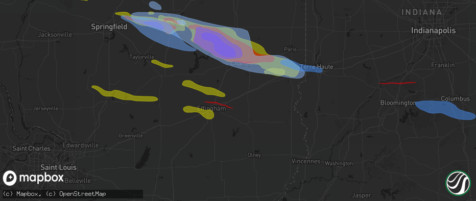 Hail map in Jewett, IL on June 17, 2026
