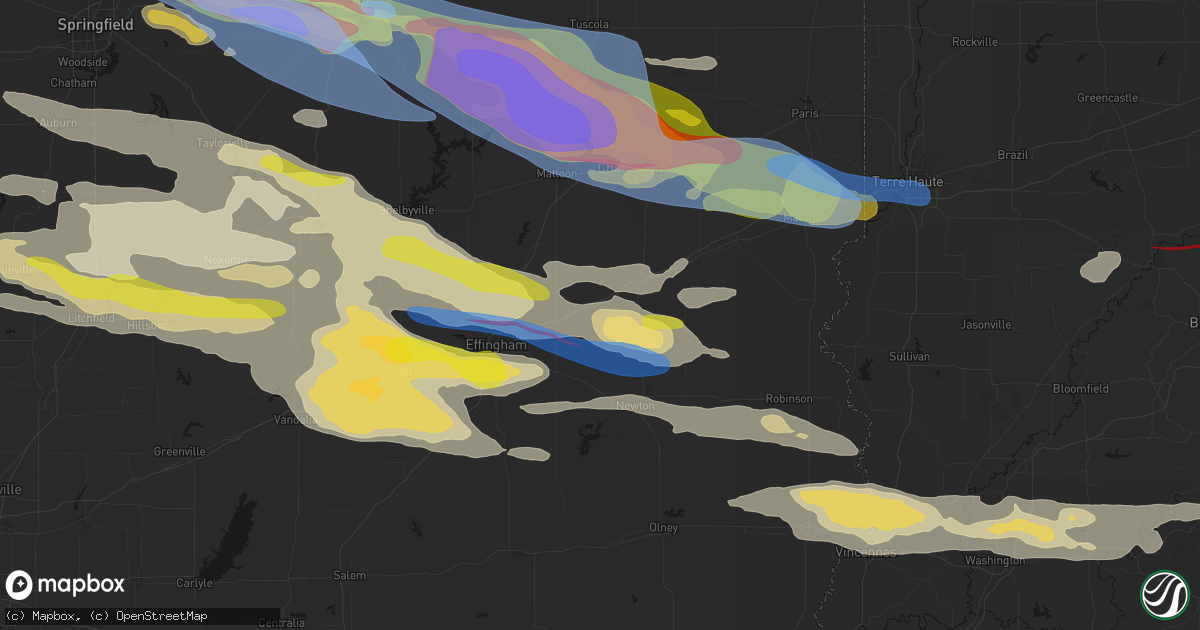 Hail map in Jewett, IL on June 17, 2026