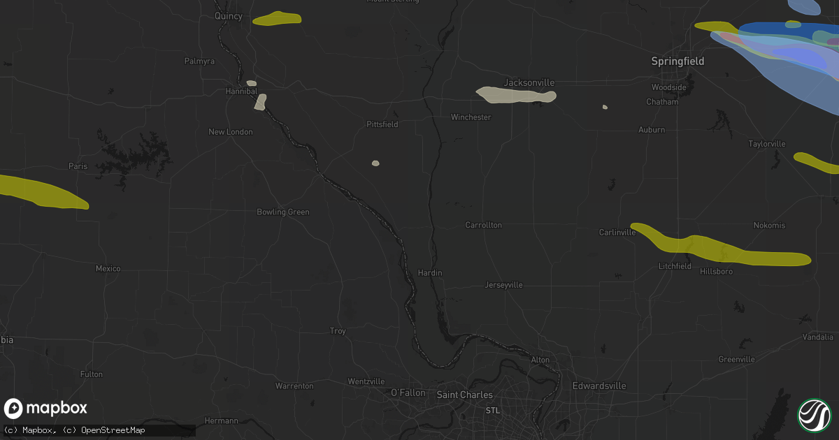 Hail map in Kampsville, IL on June 17, 2026
