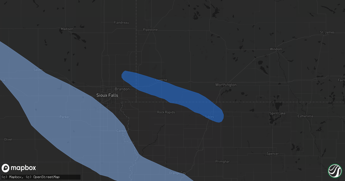 Hail map in Kanaranzi, MN on June 17, 2026