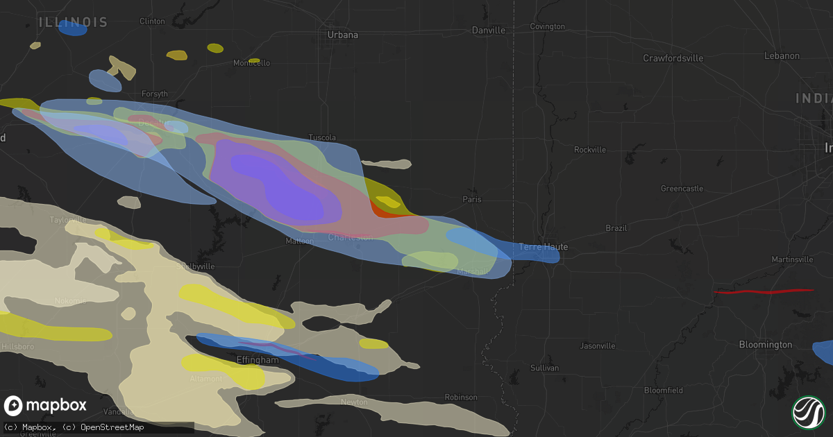 Hail map in Kansas, IL on June 17, 2026