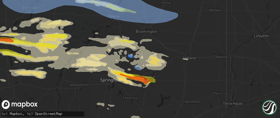 Hail map in Kenney, IL on June 17, 2026