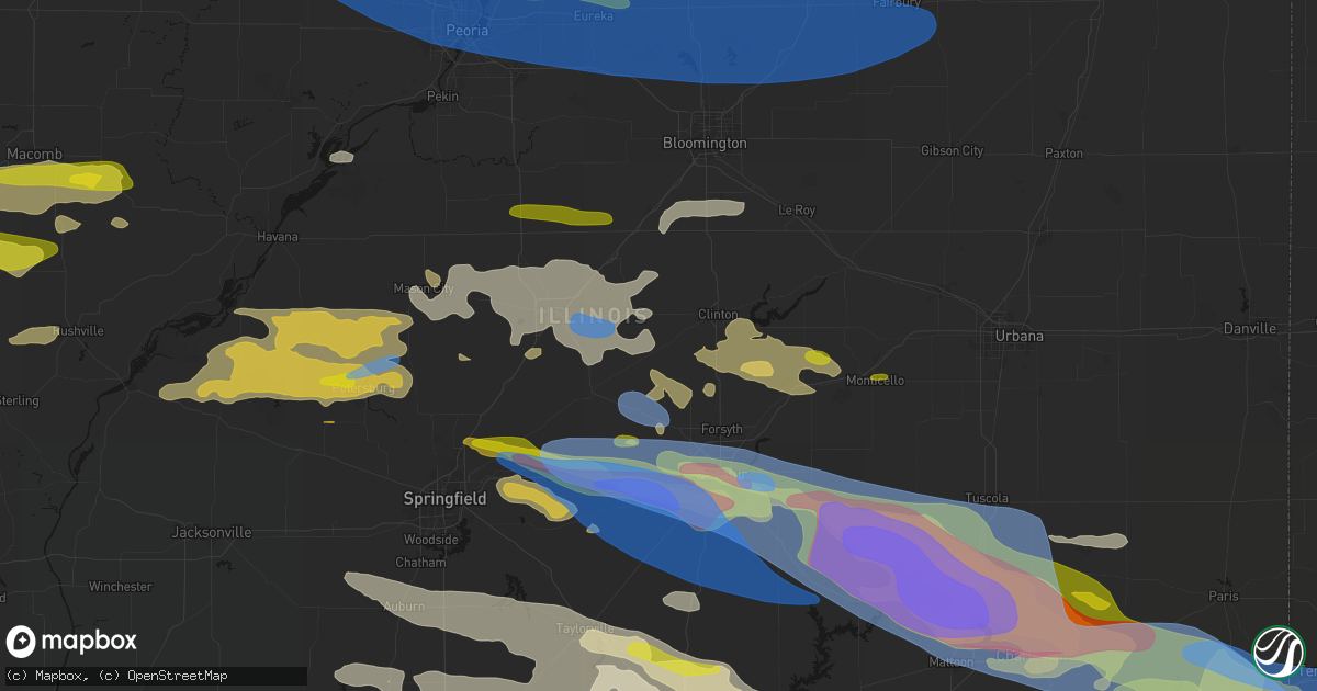 Hail map in Kenney, IL on June 17, 2026