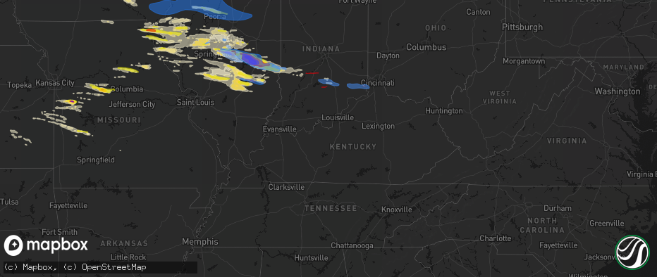 Hail map in Kentucky on June 17, 2026