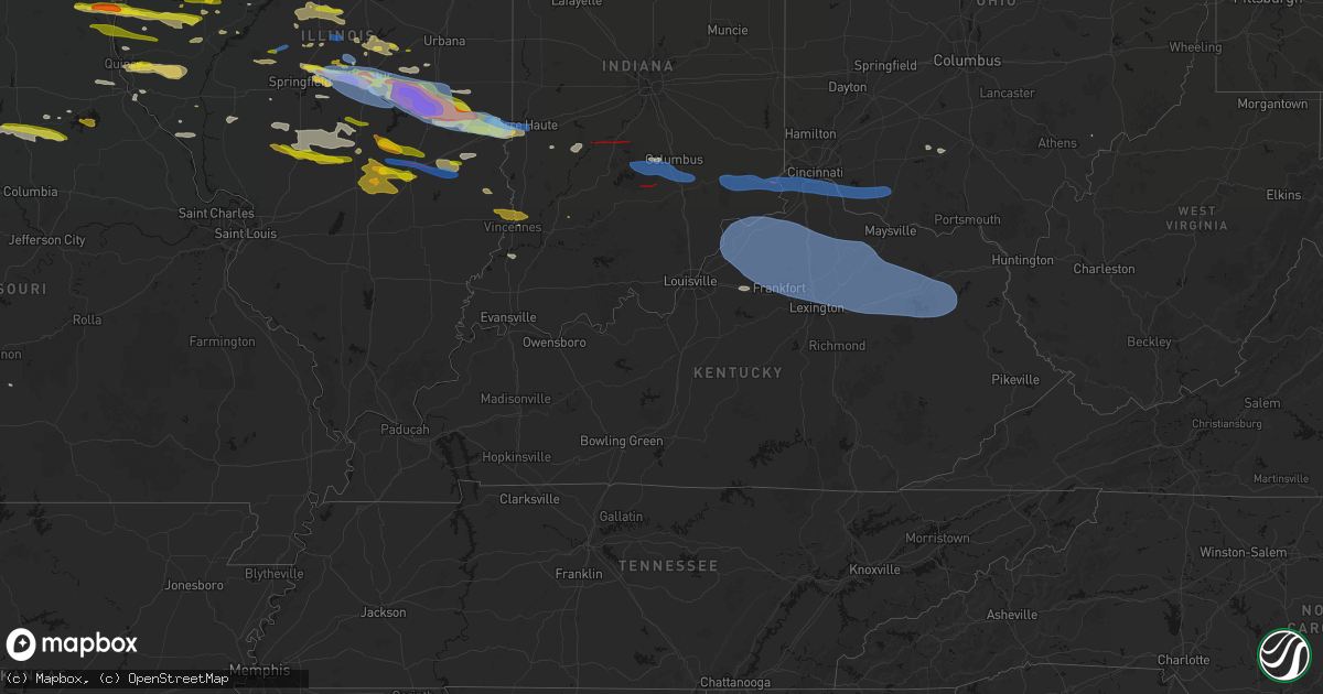 Hail map in Kentucky on June 17, 2026