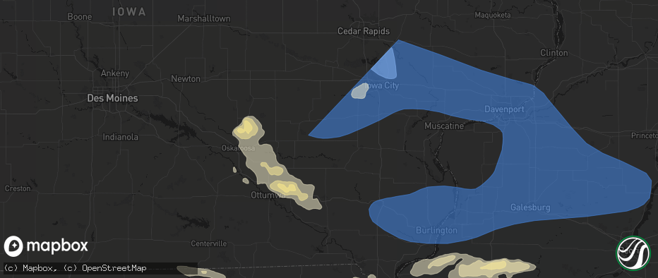 Hail map in Keota, IA on June 17, 2026