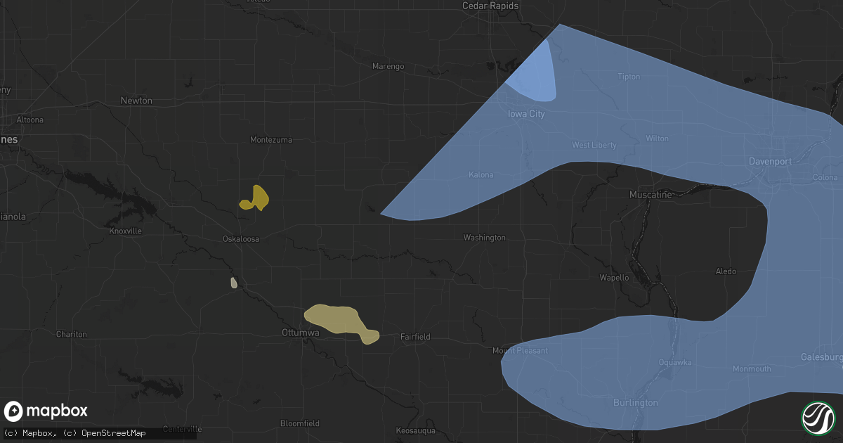 Hail map in Keota, IA on June 17, 2026