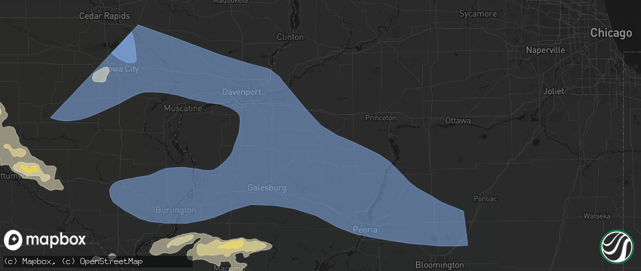 Hail map in Kewanee, IL on June 17, 2026