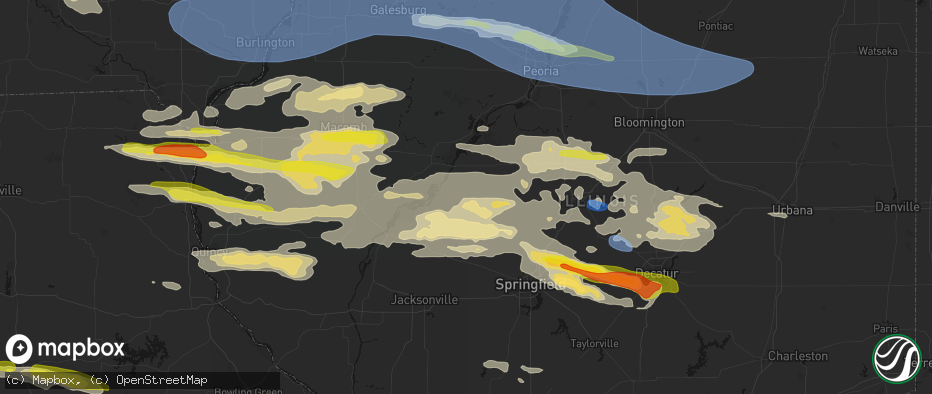 Hail map in Kilbourne, IL on June 17, 2026