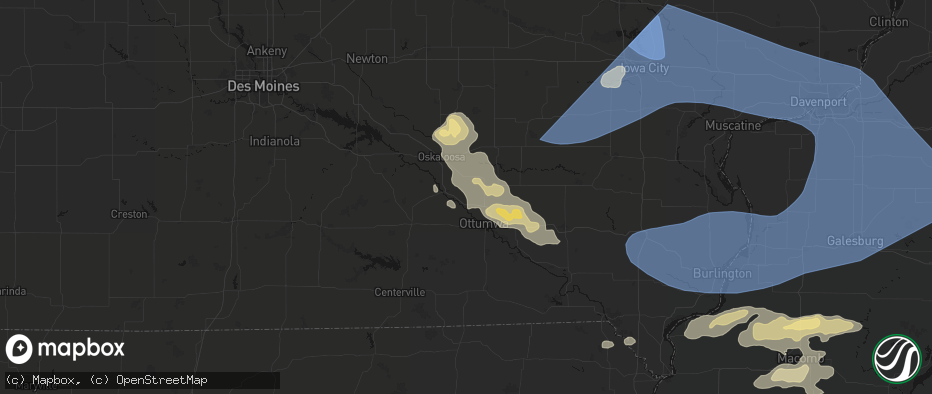Hail map in Kirkville, IA on June 17, 2026