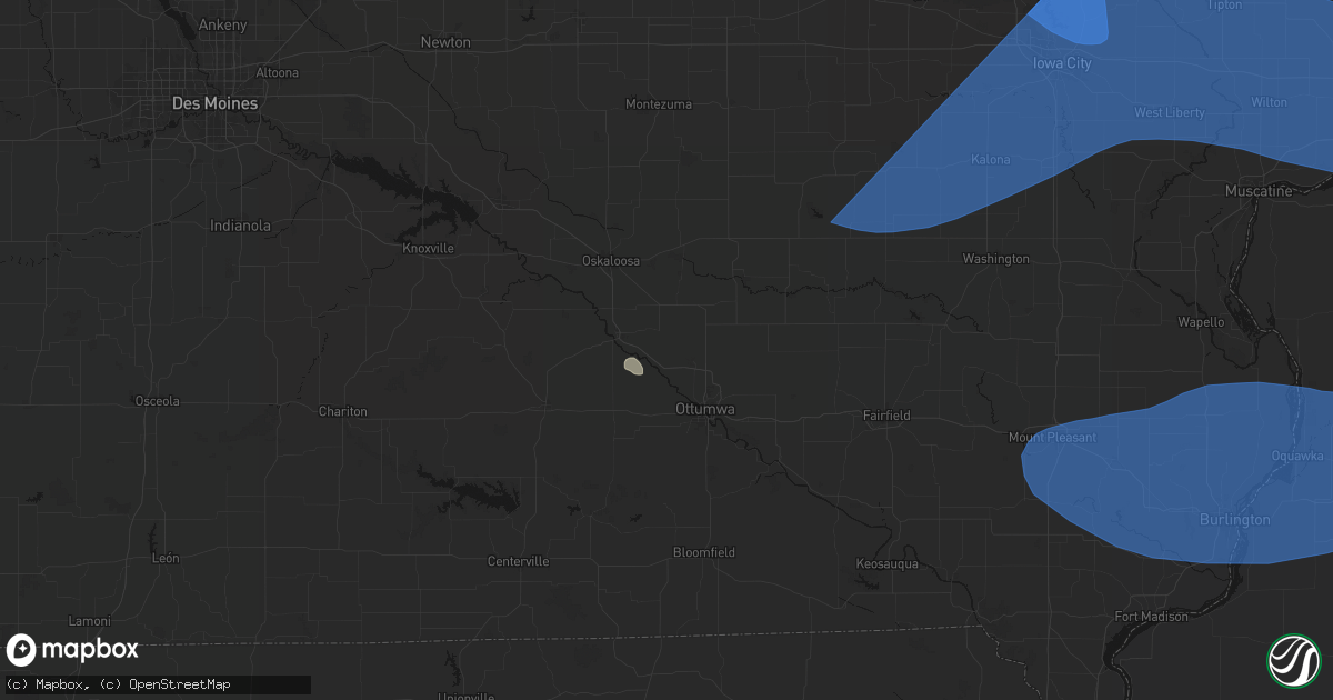Hail map in Kirkville, IA on June 17, 2026