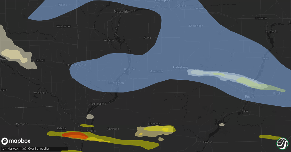 Hail map in Kirkwood, IL on June 17, 2026