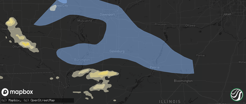 Hail map in Knoxville, IL on June 17, 2026