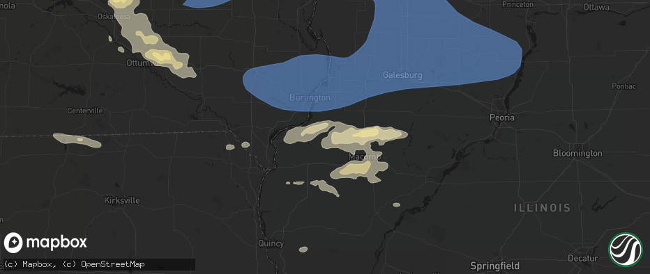 Hail map in La Harpe, IL on June 17, 2026