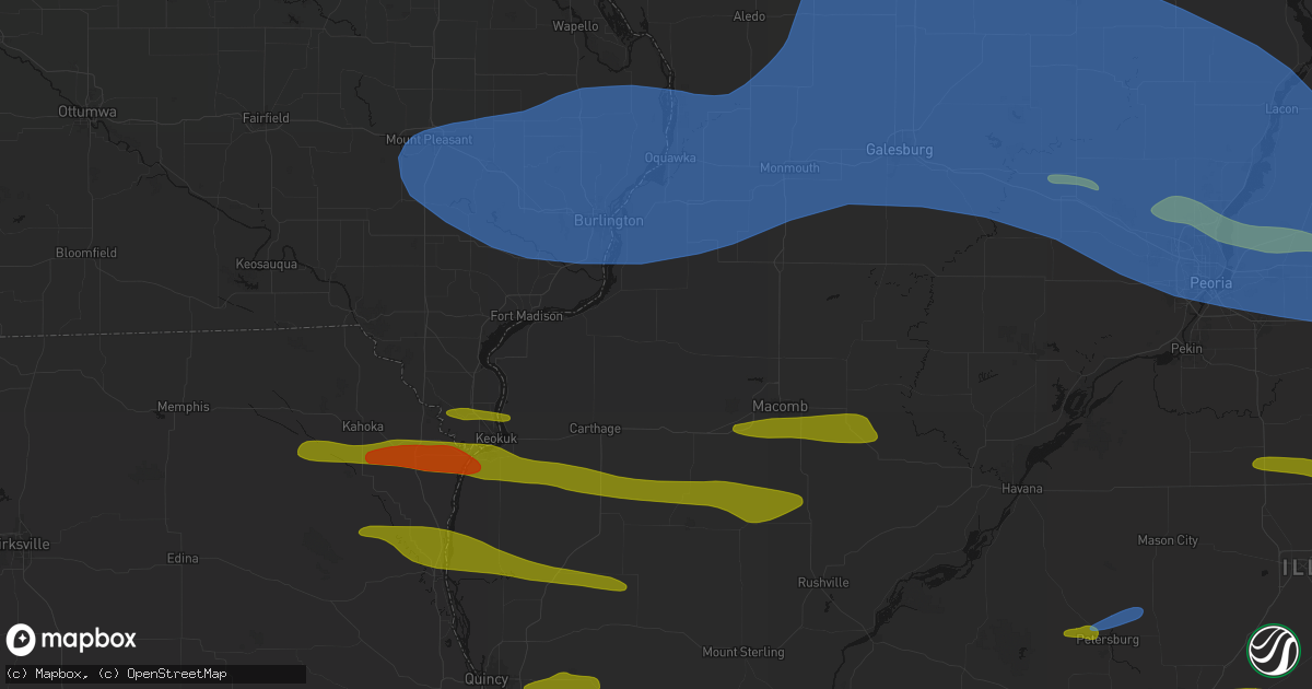 Hail map in La Harpe, IL on June 17, 2026