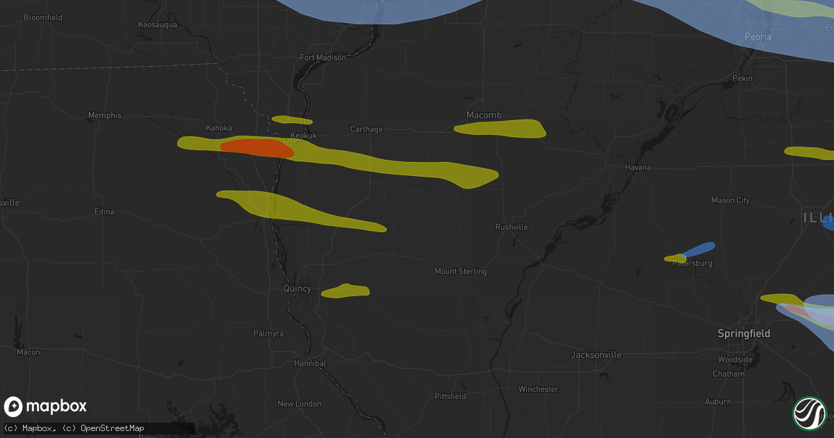 Hail map in La Prairie, IL on June 17, 2026