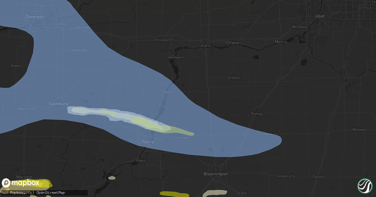 Hail map in La Rose, IL on June 17, 2026