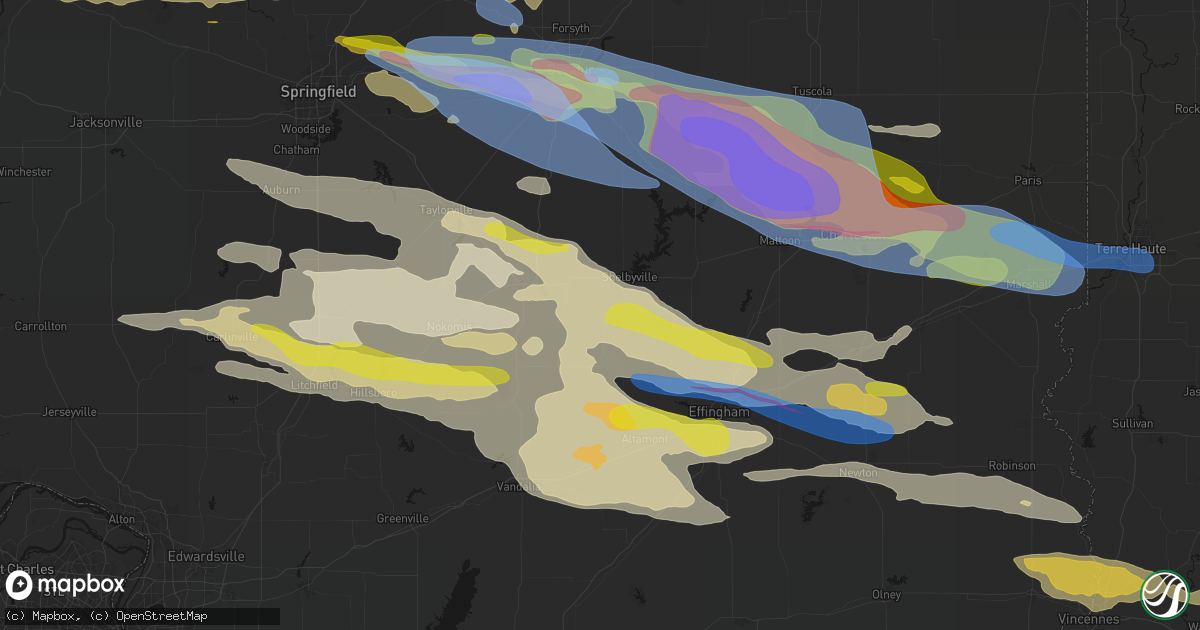 Hail map in Lakewood, IL on June 17, 2026