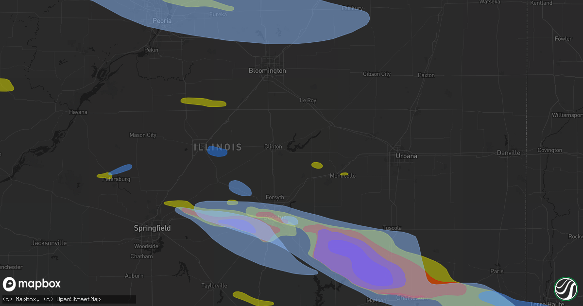 Hail map in Lane, IL on June 17, 2026