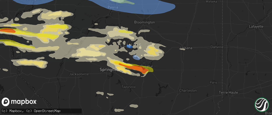 Hail map in Latham, IL on June 17, 2026