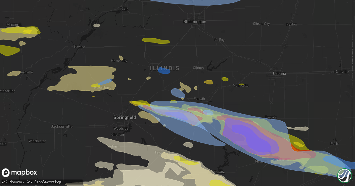 Hail map in Latham, IL on June 17, 2026