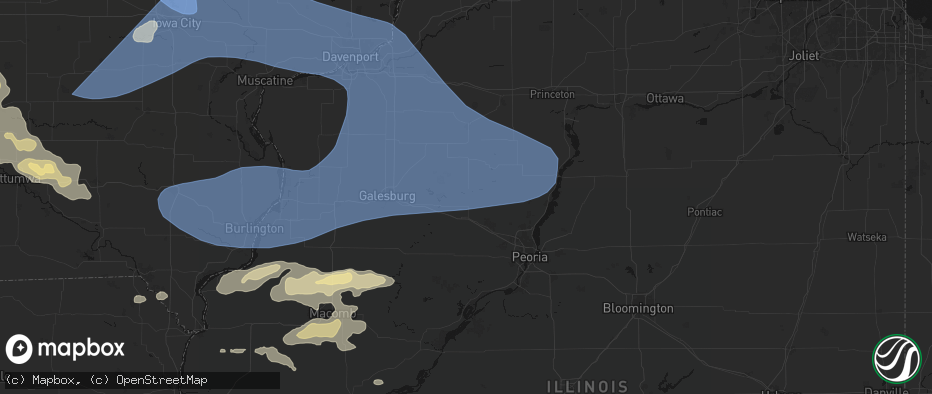 Hail map in Laura, IL on June 17, 2026