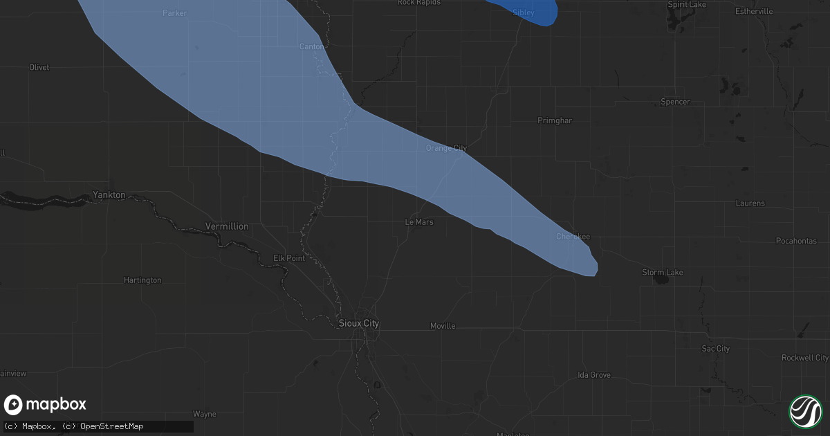 Hail map in Le Mars, IA on June 17, 2026