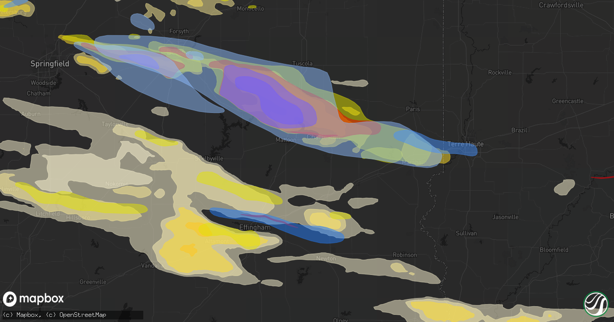 Hail map in Lerna, IL on June 17, 2026