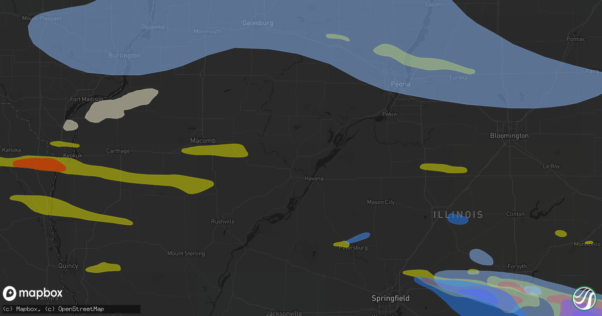 Hail map in Lewistown, IL on June 17, 2026