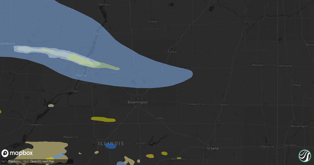 Hail map in Lexington, IL on June 17, 2026