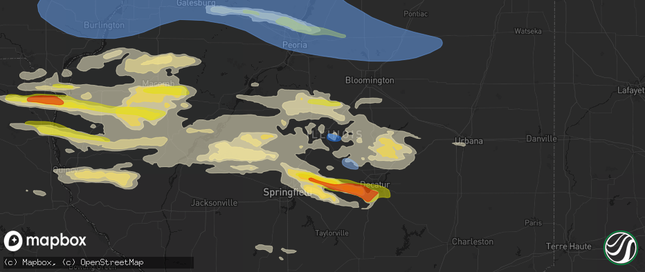 Hail map in Lincoln, IL on June 17, 2026