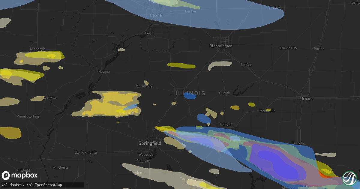 Hail map in Lincoln, IL on June 17, 2026
