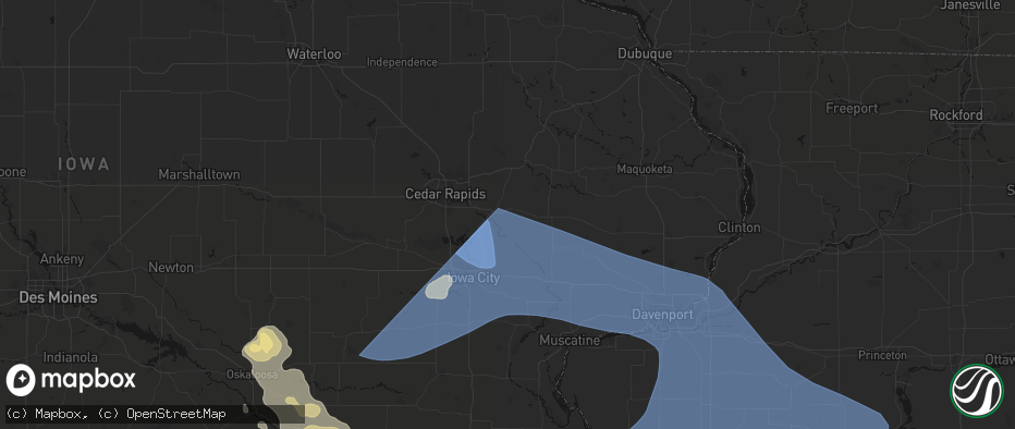 Hail map in Lisbon, IA on June 17, 2026
