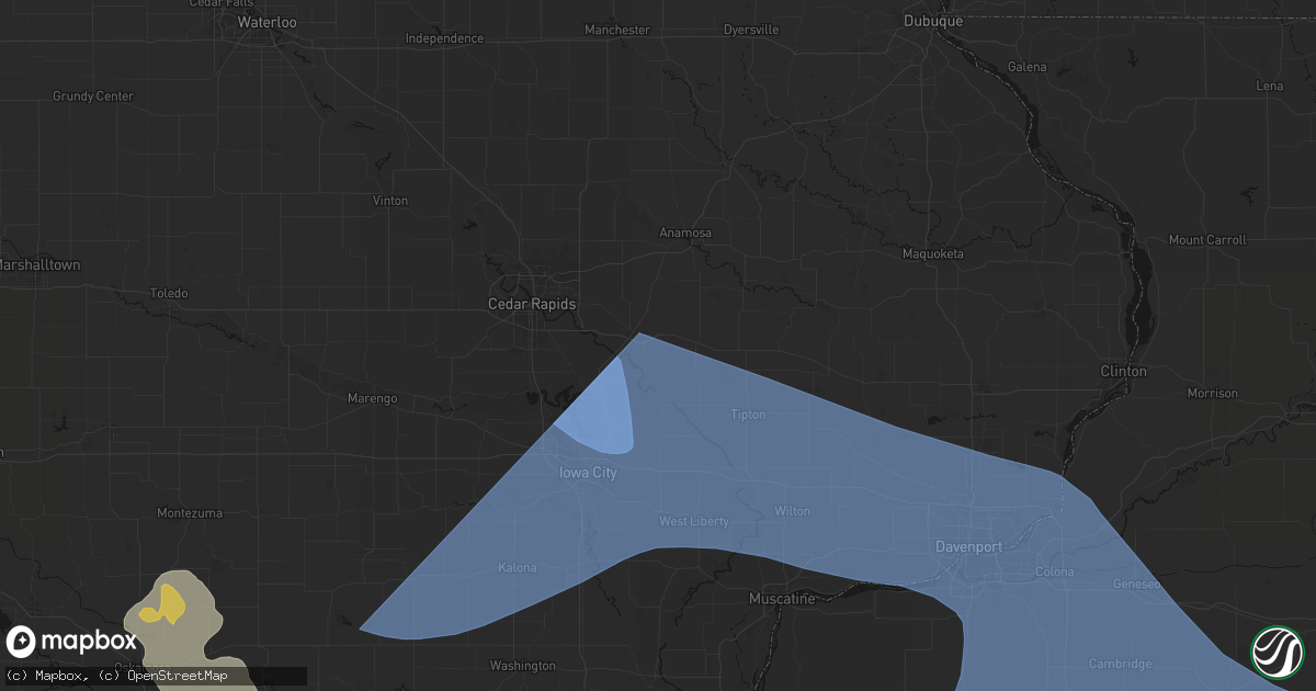 Hail map in Lisbon, IA on June 17, 2026