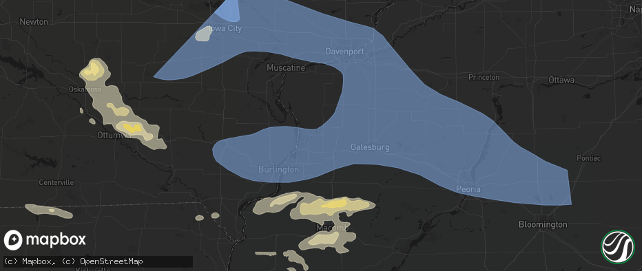 Hail map in Little York, IL on June 17, 2026