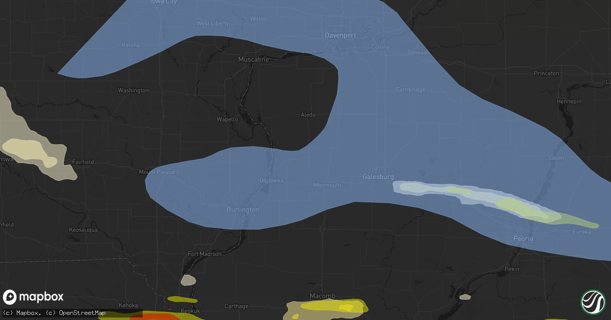 Hail map in Little York, IL on June 17, 2026