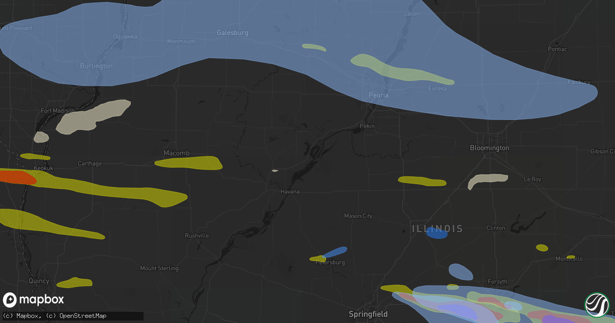 Hail map in Liverpool, IL on June 17, 2026