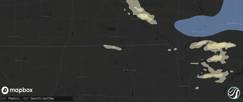 Hail map in Livonia, MO on June 17, 2026