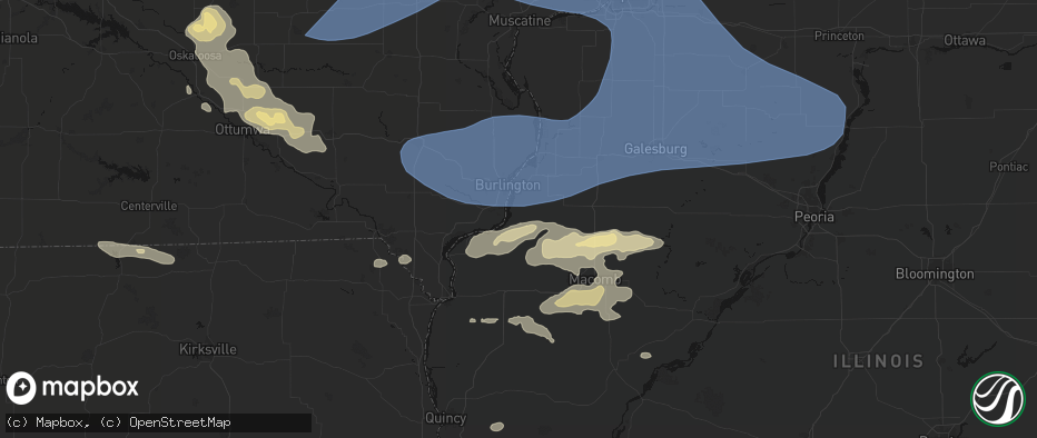 Hail map in Lomax, IL on June 17, 2026