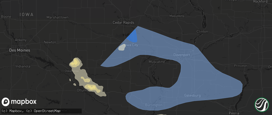 Hail map in Lone Tree, IA on June 17, 2026