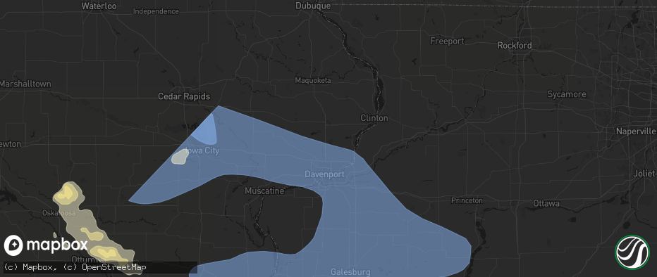 Hail map in Long Grove, IA on June 17, 2026