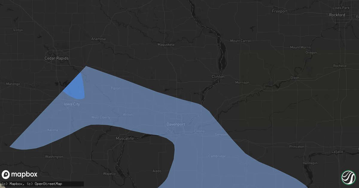 Hail map in Long Grove, IA on June 17, 2026