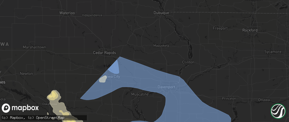 Hail map in Lowden, IA on June 17, 2026