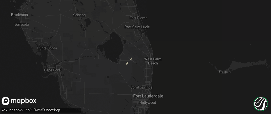 Hail map in Loxahatchee, FL on June 17, 2026
