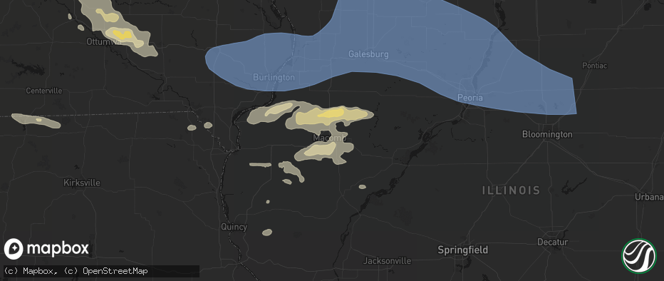 Hail map in Macomb, IL on June 17, 2026