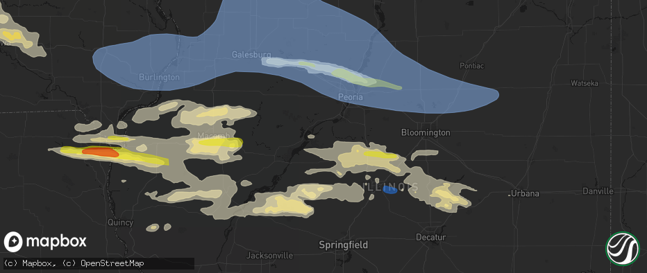 Hail map in Manito, IL on June 17, 2026