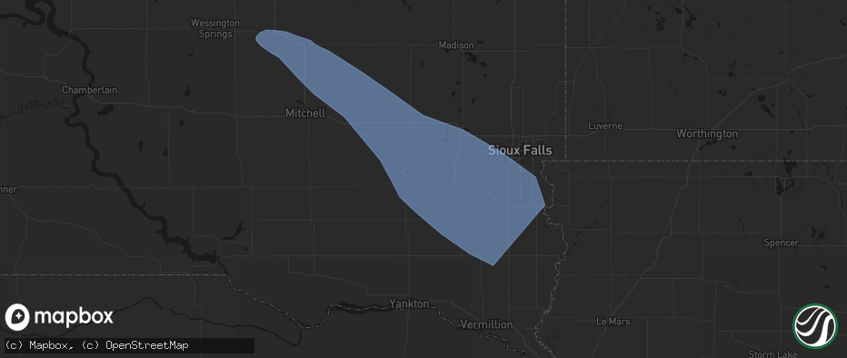 Hail map in Marion, SD on June 17, 2026